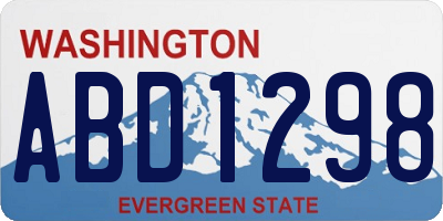 WA license plate ABD1298