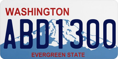 WA license plate ABD1300