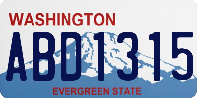 WA license plate ABD1315