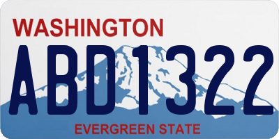 WA license plate ABD1322