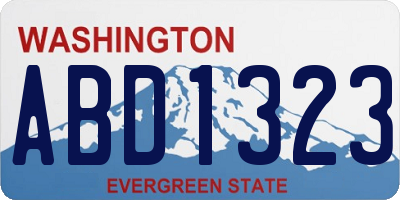 WA license plate ABD1323