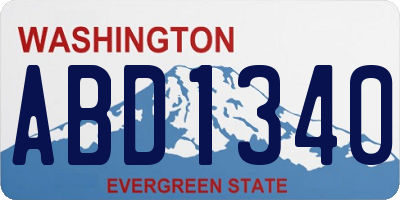 WA license plate ABD1340