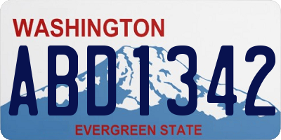 WA license plate ABD1342