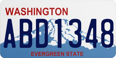 WA license plate ABD1348