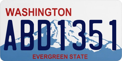 WA license plate ABD1351