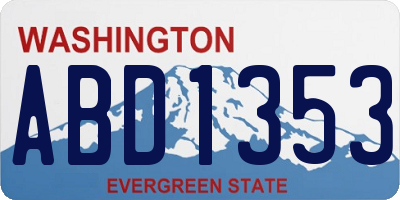 WA license plate ABD1353