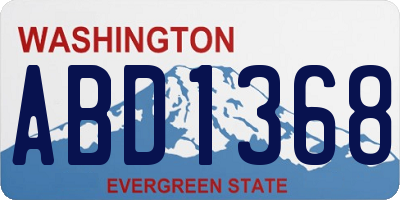 WA license plate ABD1368
