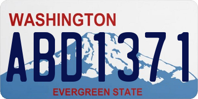 WA license plate ABD1371