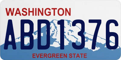 WA license plate ABD1376