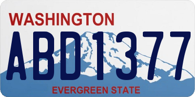 WA license plate ABD1377