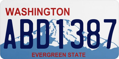 WA license plate ABD1387