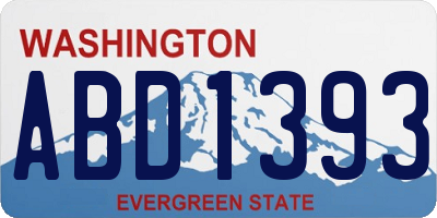 WA license plate ABD1393