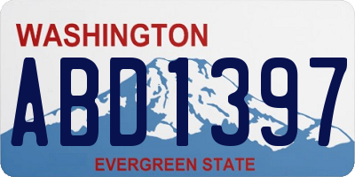 WA license plate ABD1397