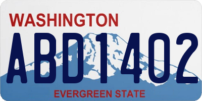 WA license plate ABD1402