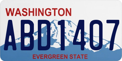 WA license plate ABD1407