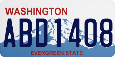 WA license plate ABD1408