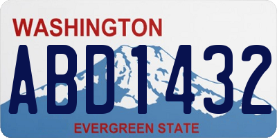 WA license plate ABD1432