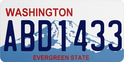 WA license plate ABD1433