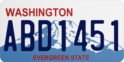 WA license plate ABD1451