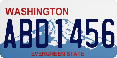 WA license plate ABD1456