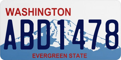 WA license plate ABD1478