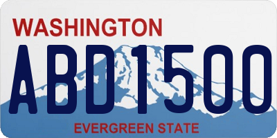 WA license plate ABD1500