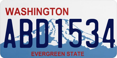 WA license plate ABD1534
