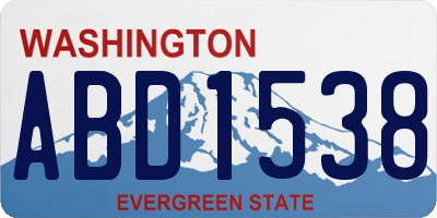 WA license plate ABD1538
