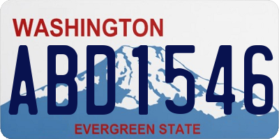 WA license plate ABD1546