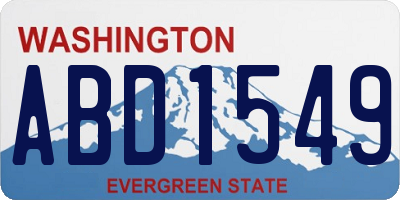 WA license plate ABD1549