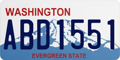 WA license plate ABD1551