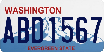 WA license plate ABD1567