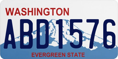 WA license plate ABD1576