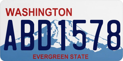 WA license plate ABD1578