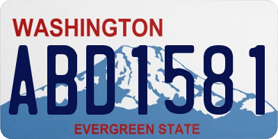 WA license plate ABD1581