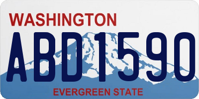 WA license plate ABD1590