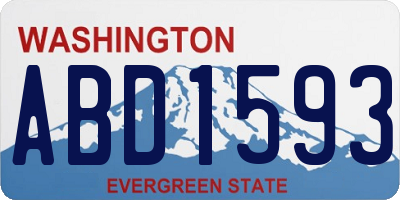 WA license plate ABD1593