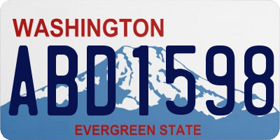 WA license plate ABD1598