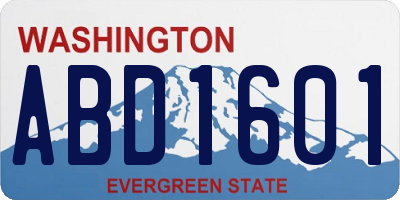 WA license plate ABD1601