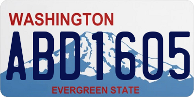 WA license plate ABD1605