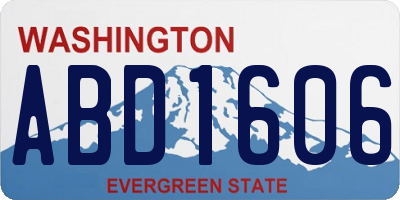WA license plate ABD1606