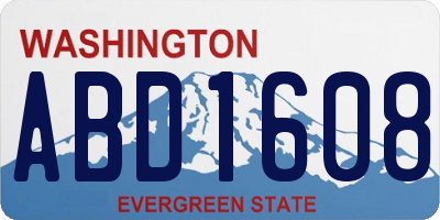 WA license plate ABD1608