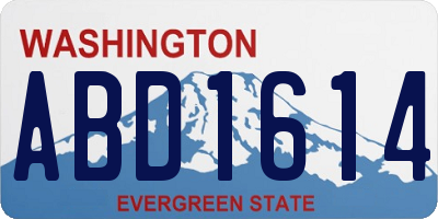 WA license plate ABD1614