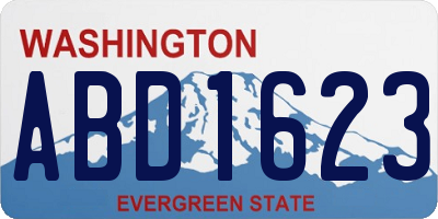 WA license plate ABD1623
