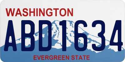 WA license plate ABD1634