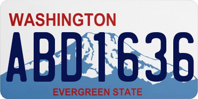 WA license plate ABD1636