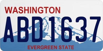 WA license plate ABD1637