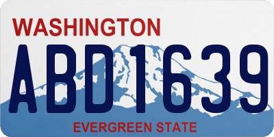WA license plate ABD1639