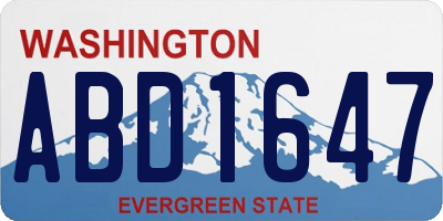 WA license plate ABD1647