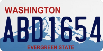 WA license plate ABD1654